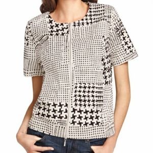 CAbi Pattern Cropped Coupe Bomber Jacket Size S